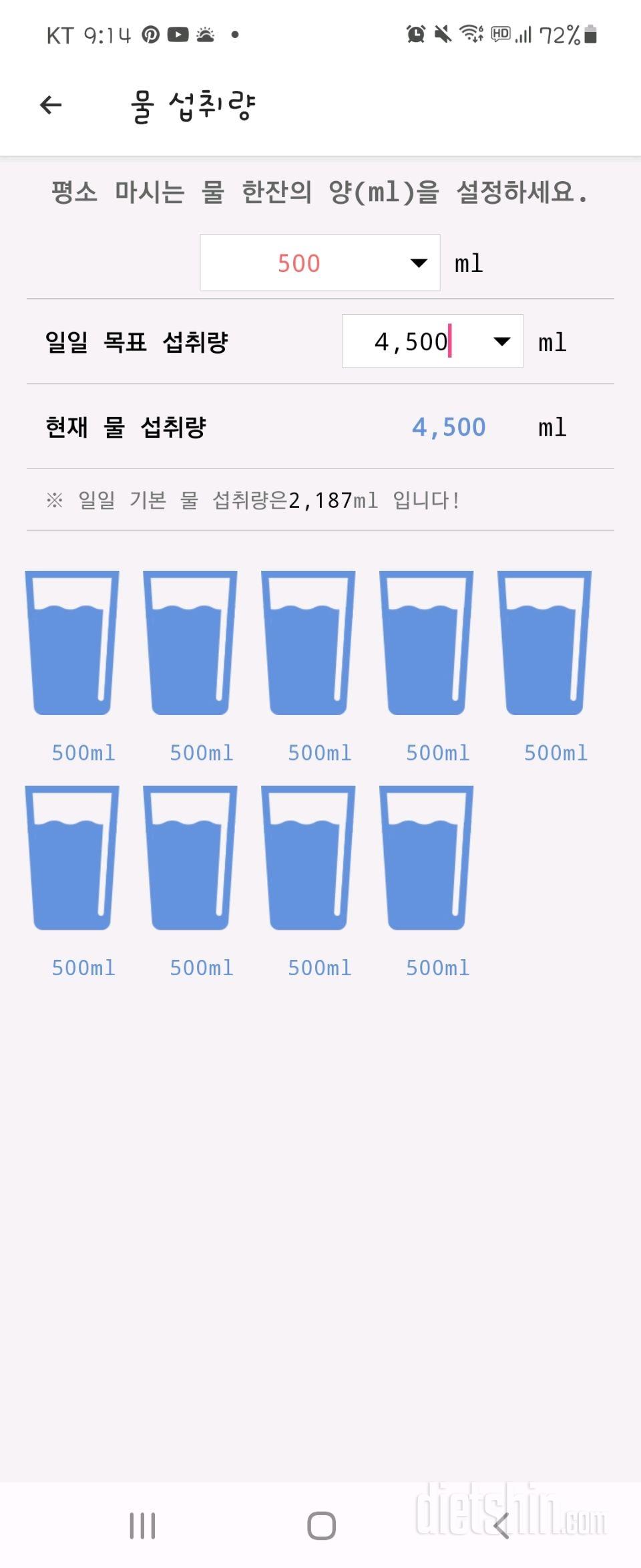 30일 하루 2L 물마시기 4일차 성공!