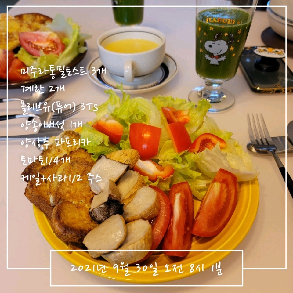 09월 30일( 아침식사 299kcal)