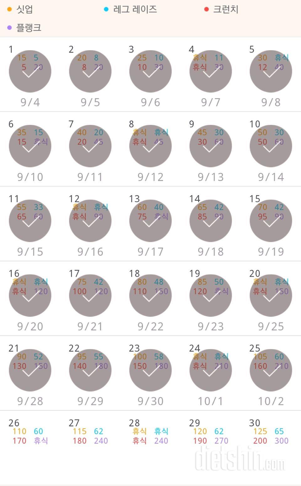 30일 복근 만들기 25일차 성공!