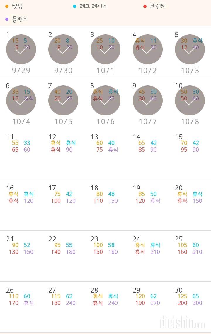 30일 복근 만들기 10일차 성공!