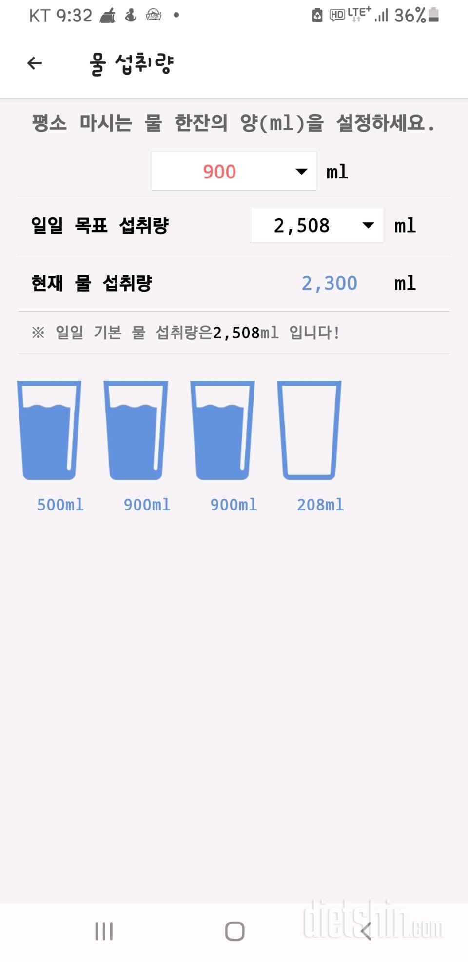 30일 하루 2L 물마시기 13일차 성공!