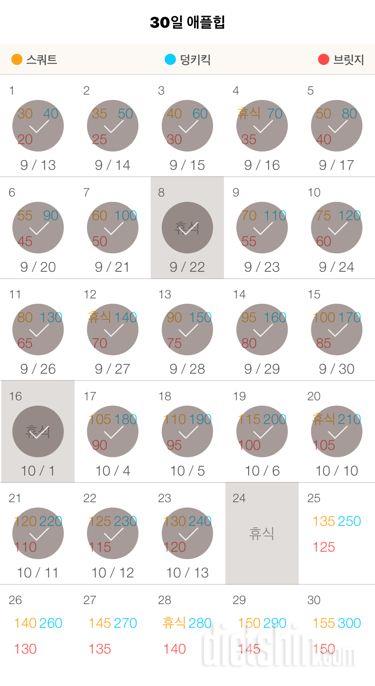 30일 애플힙 23일차 성공!