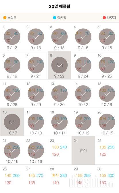 30일 애플힙 22일차 성공!