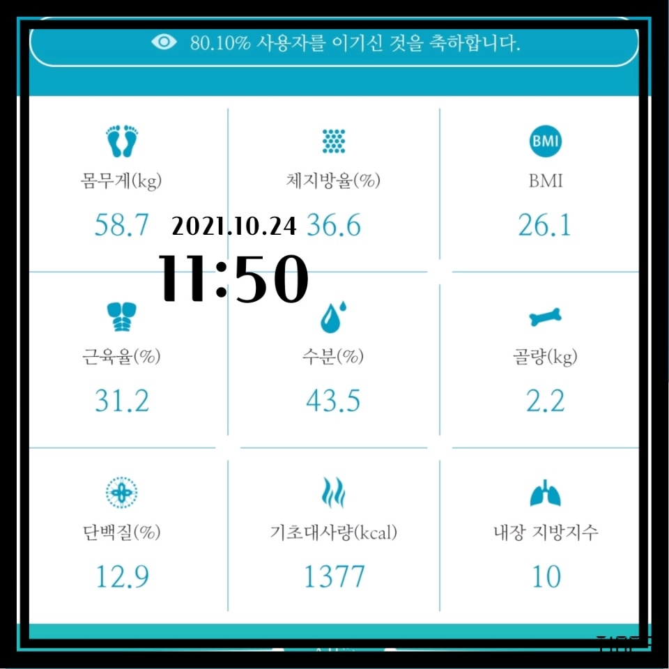 10월 24일( 아침식사 0kcal)