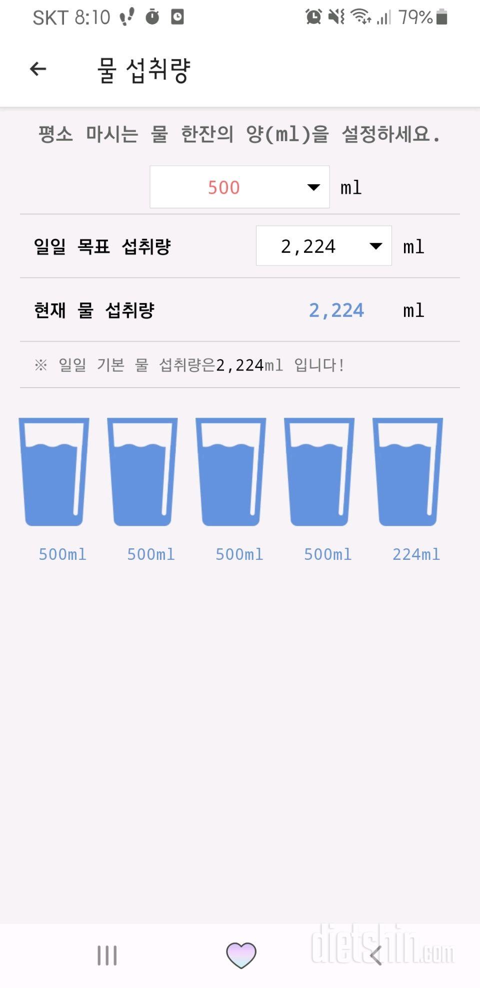 30일 하루 2L 물마시기 20일차 성공!