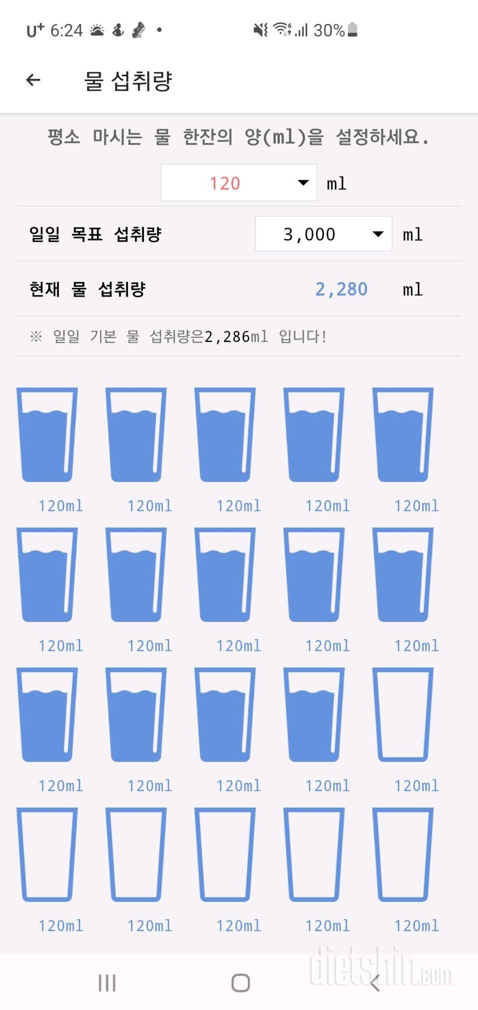 30일 하루 2L 물마시기 17일차 성공!