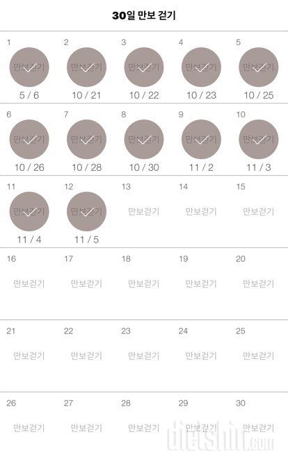 30일 만보 걷기 12일차 성공!