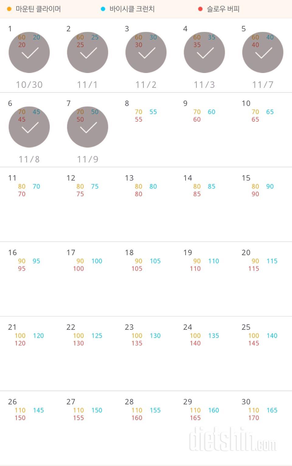 30일 유산소 운동 7일차 성공!