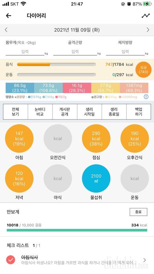 30일 1,000kcal 식단 135일차 성공!