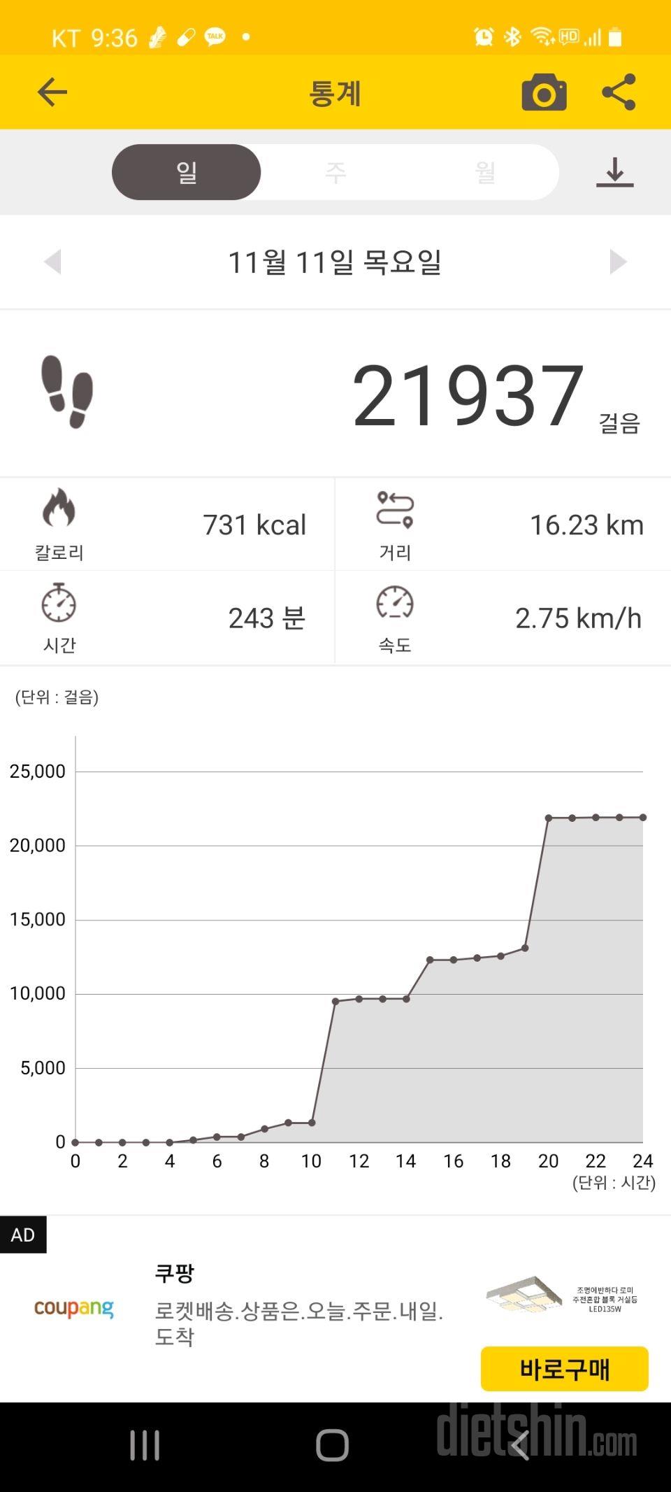 30일 만보 걷기 11일차 성공!