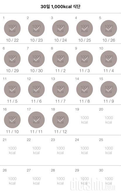 30일 1,000kcal 식단 138일차 성공!