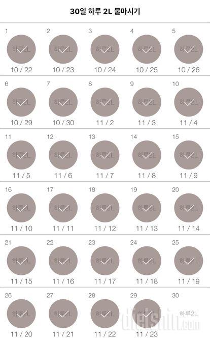 30일 하루 2L 물마시기 149일차 성공!