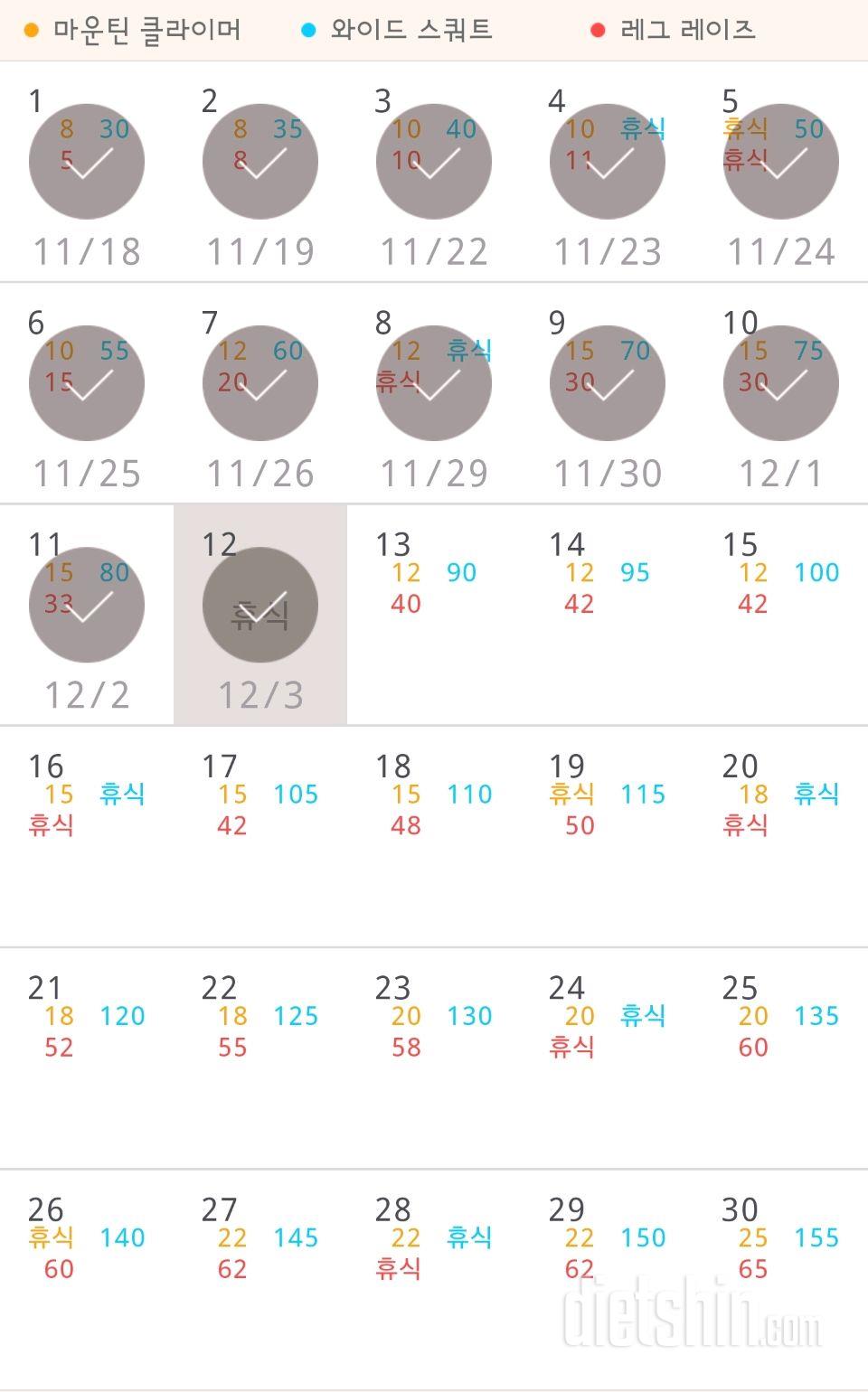 30일 체지방 줄이기 12일차 성공!