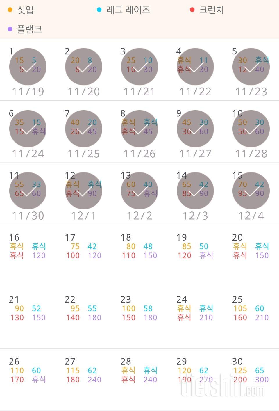 30일 복근 만들기 1245일차 성공!