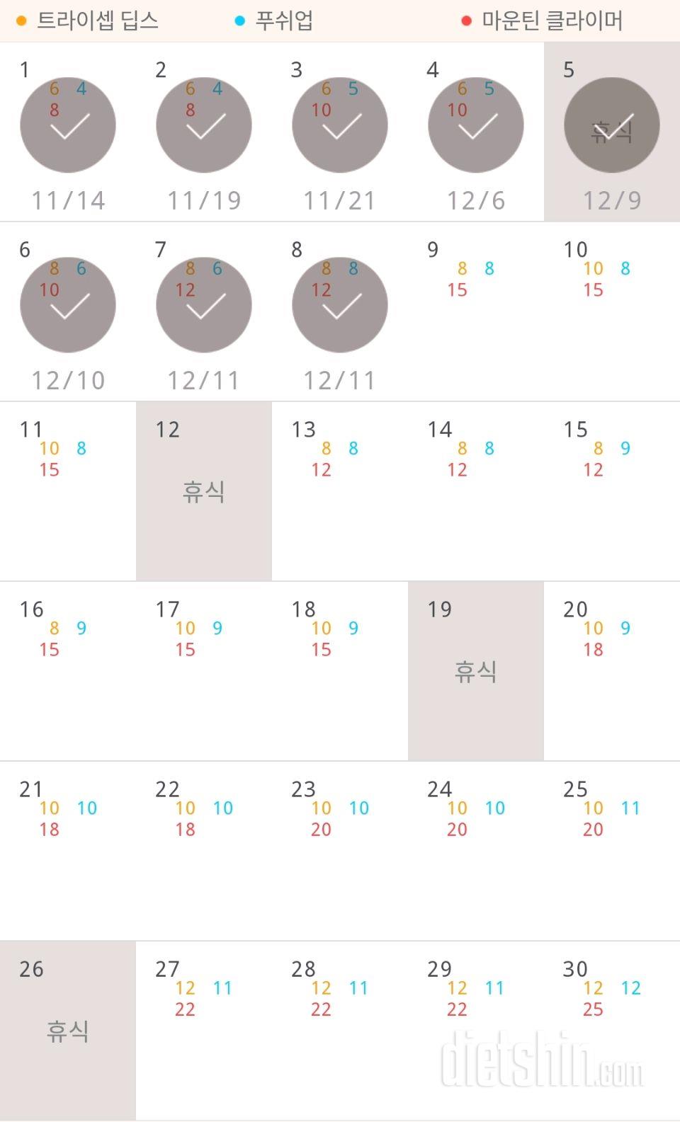 30일 슬림한 팔 8일차 성공!