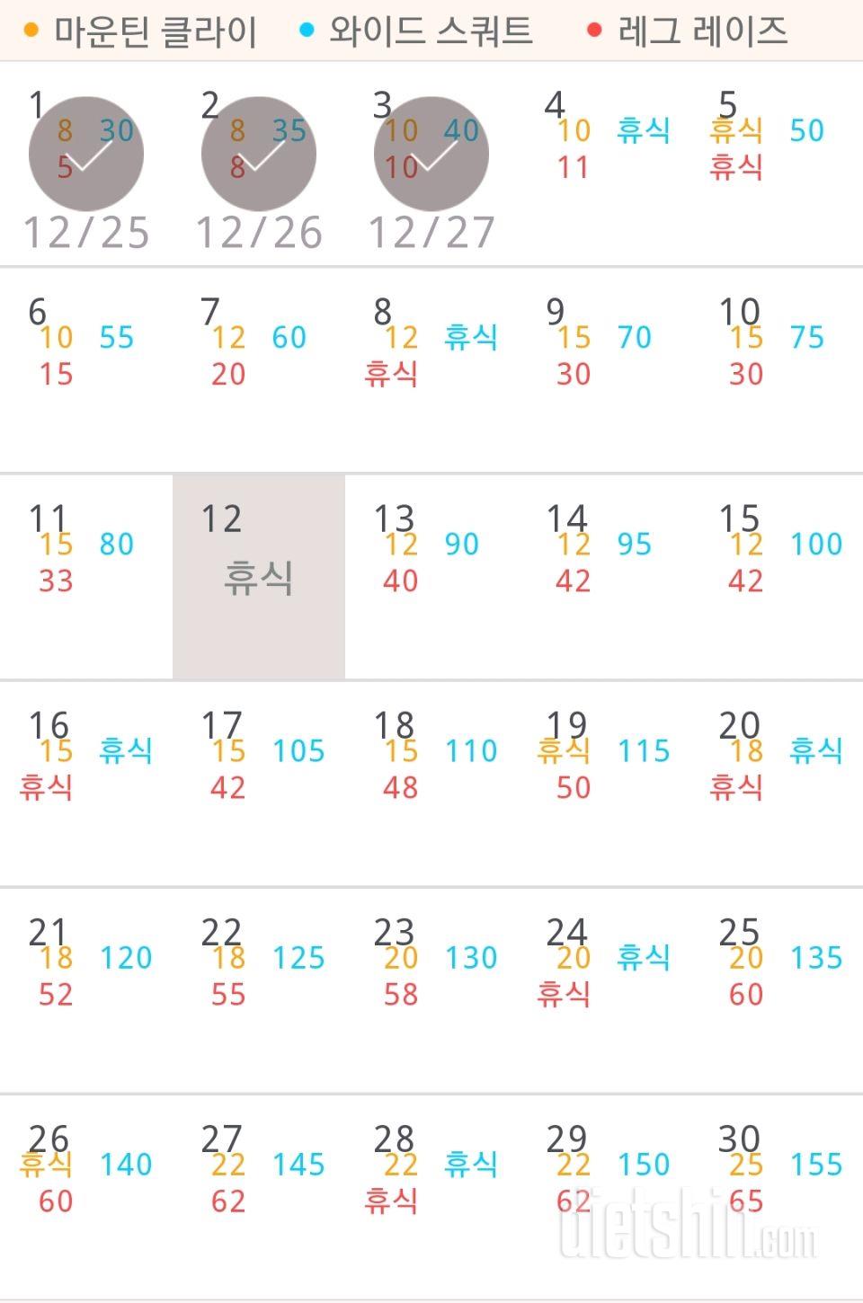 30일 체지방 줄이기 3일차 성공!