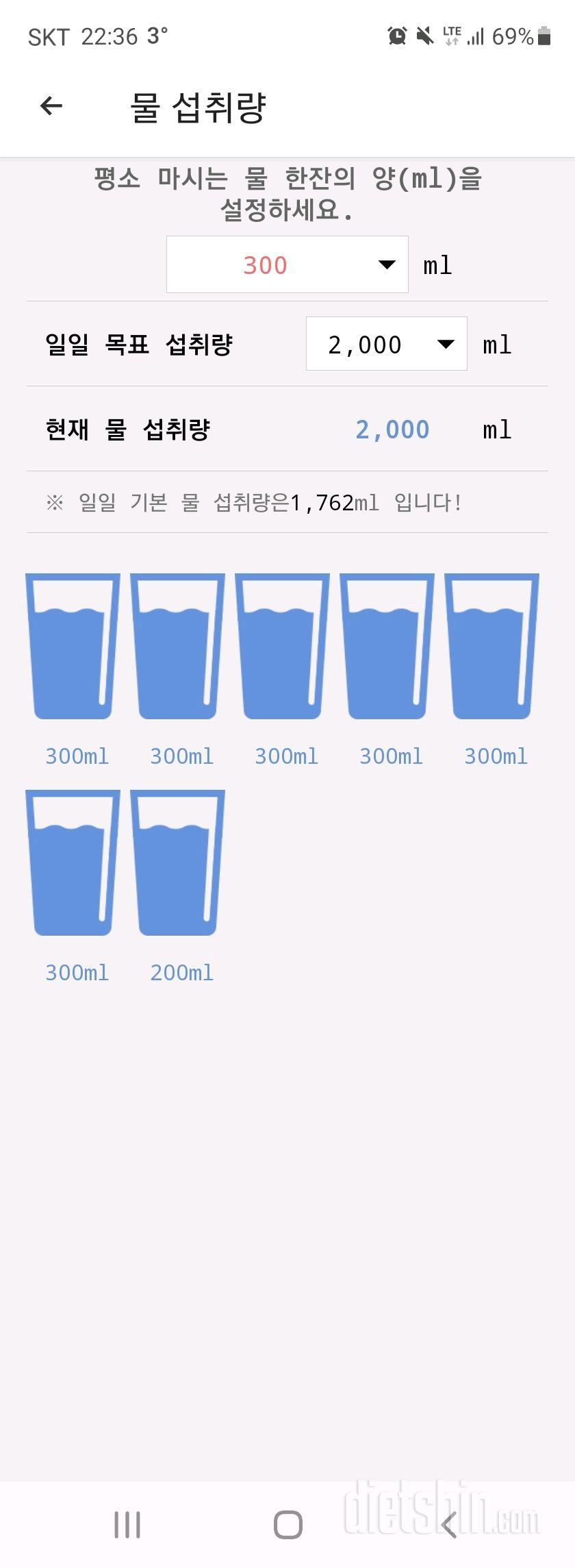 30일 하루 2L 물마시기 7일차 성공!