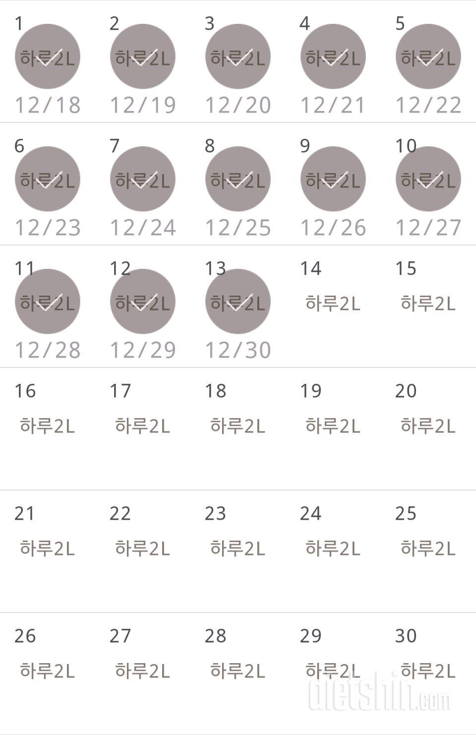 30일 하루 2L 물마시기 283일차 성공!