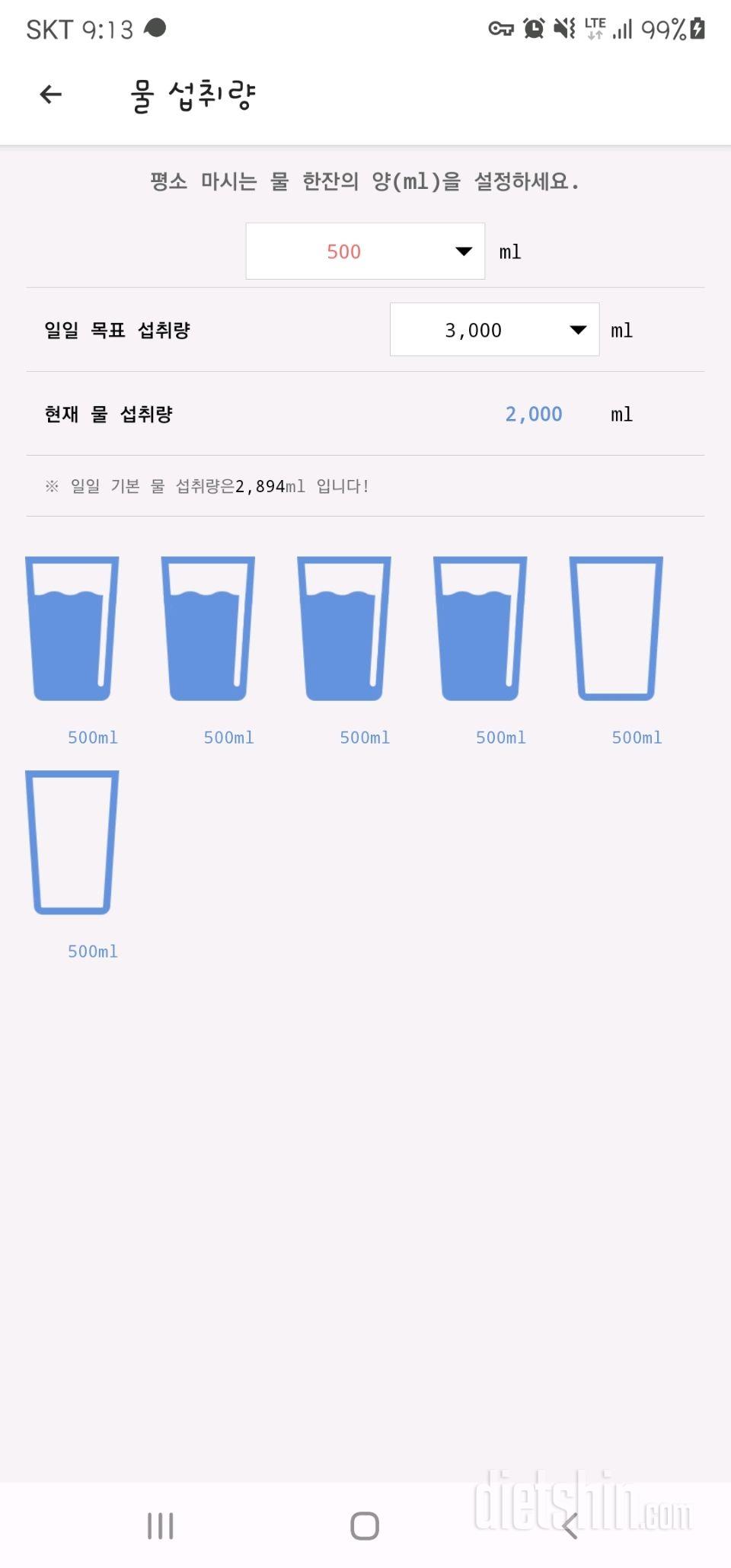 30일 하루 2L 물마시기 3일차 성공!