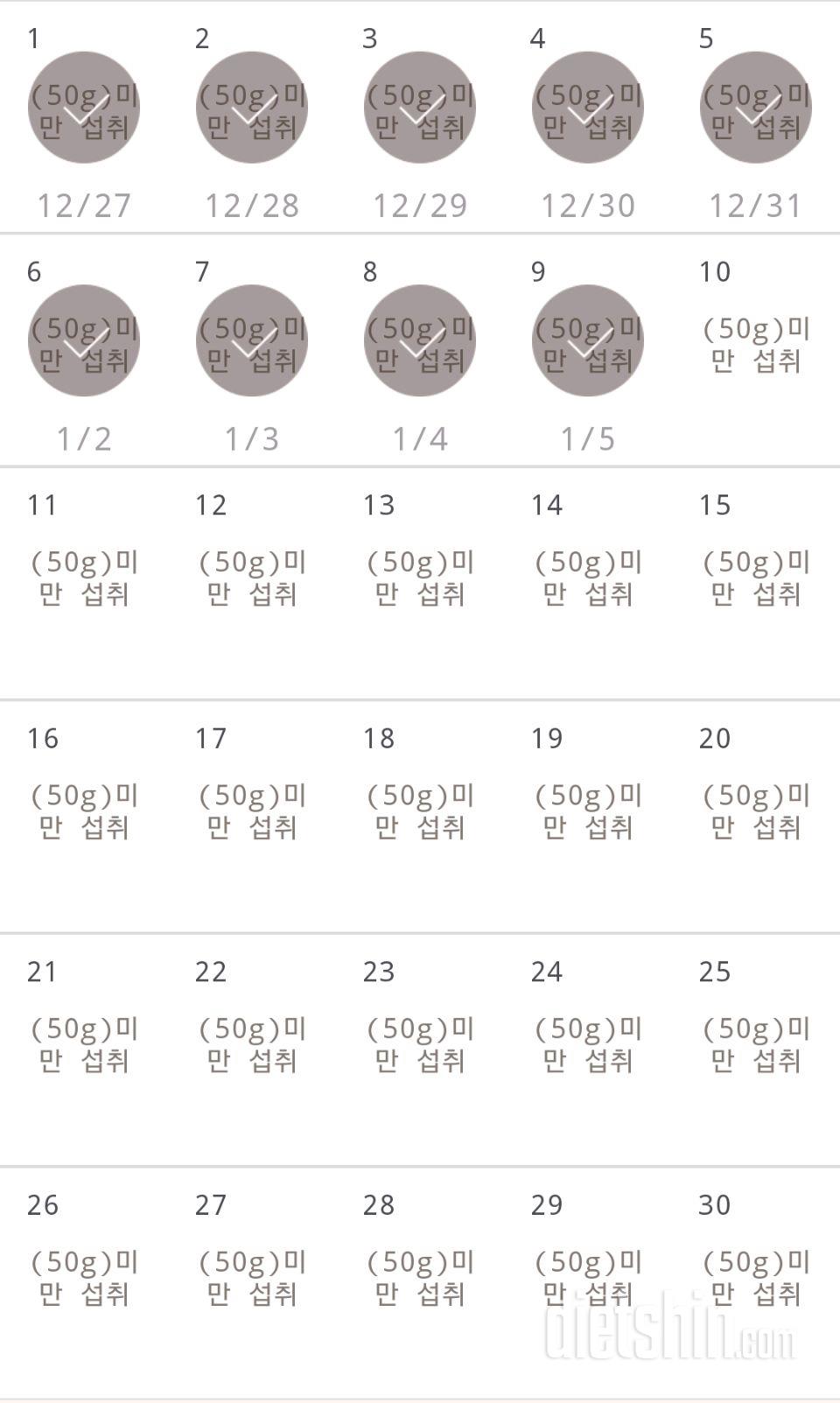 30일 당줄이기 9일차 성공!