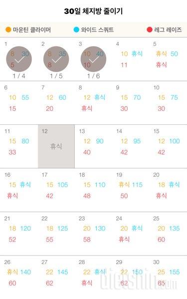 30일 체지방 줄이기 33일차 성공!