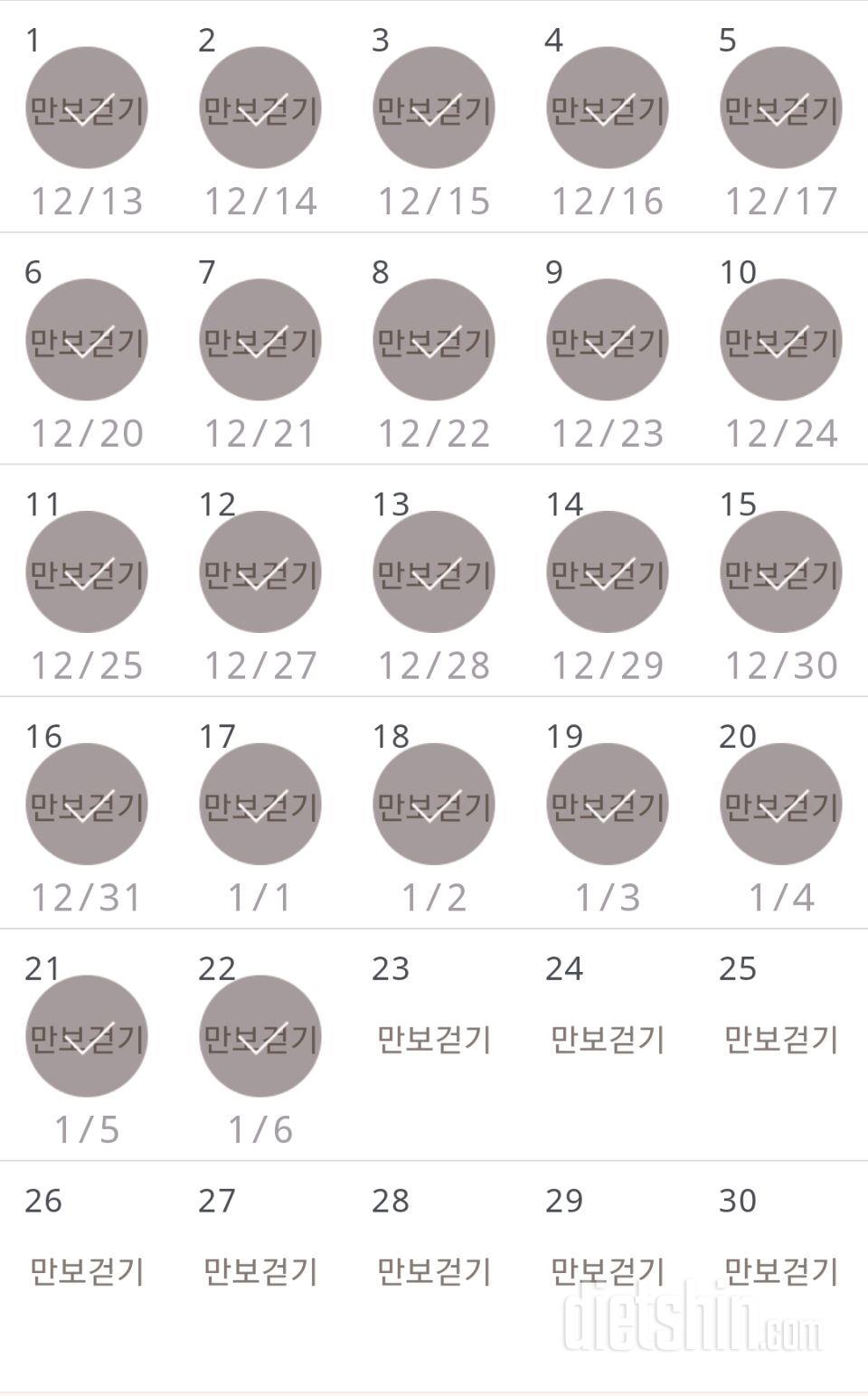 30일 만보 걷기 22일차 성공!