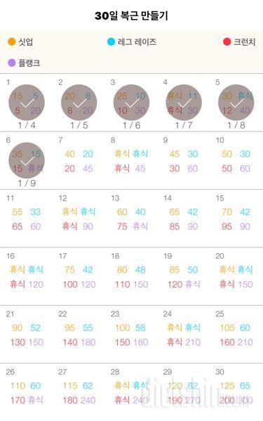 30일 복근 만들기 66일차 성공!