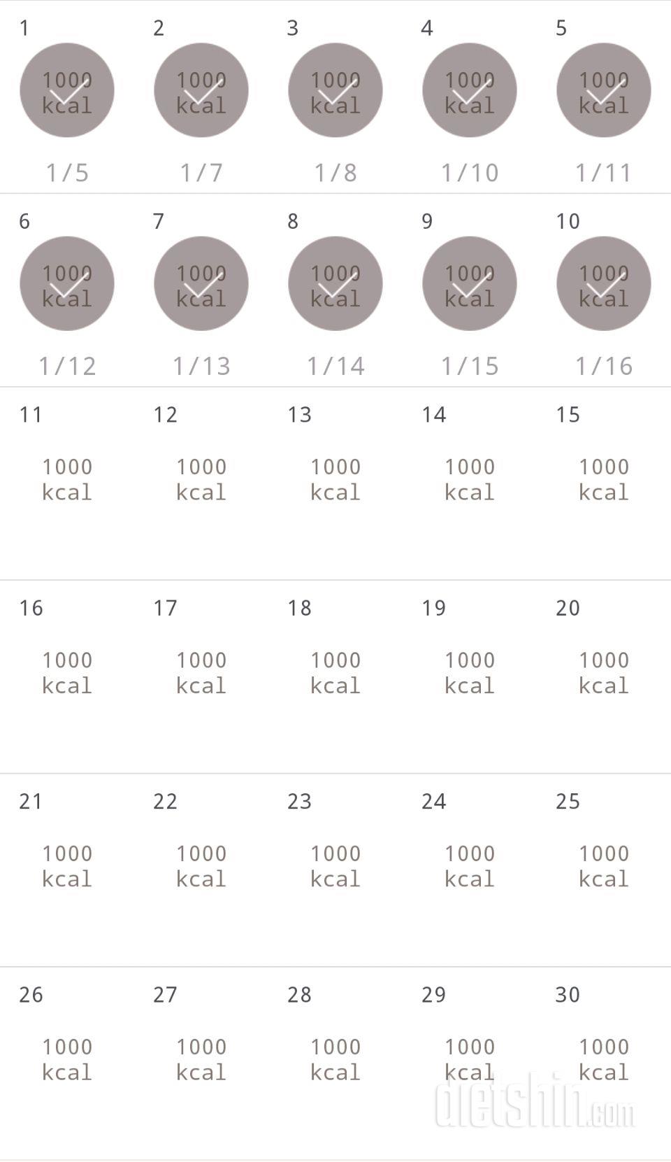 30일 1,000kcal 식단 10일차 성공!