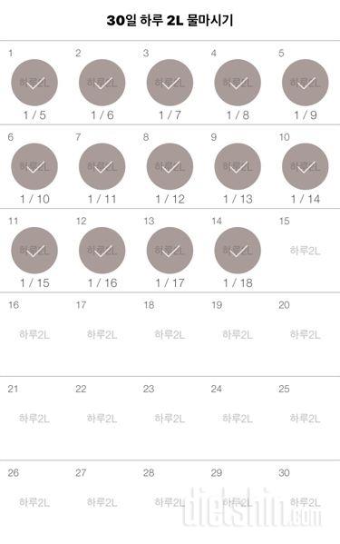 30일 하루 2L 물마시기 74일차 성공!