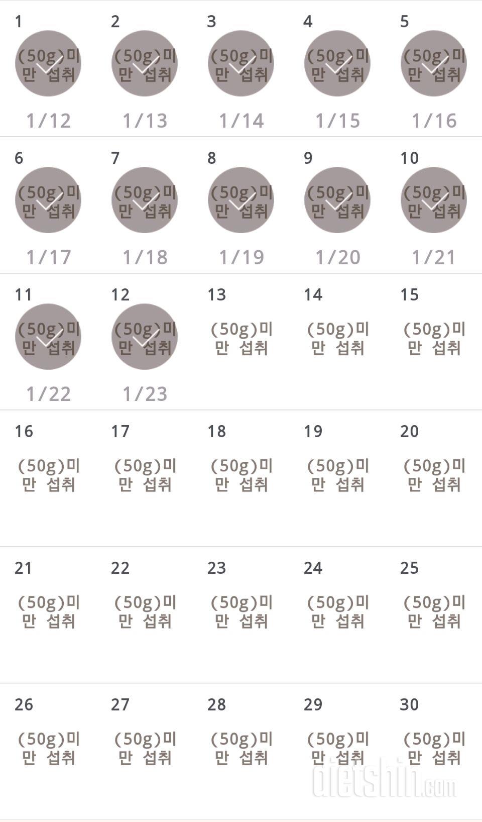 30일 당줄이기 12일차 성공!