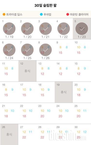 30일 슬림한 팔 8일차 성공!