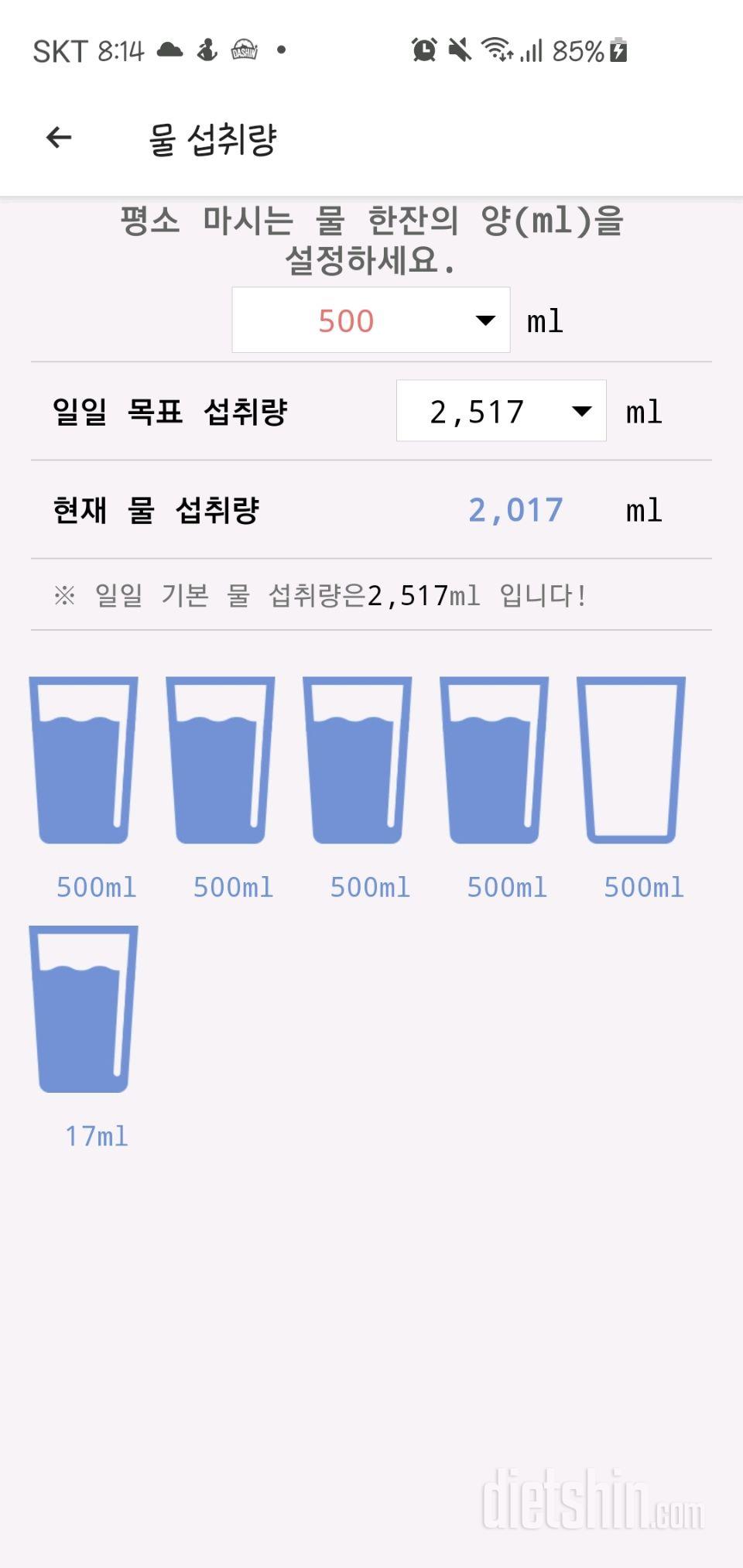 30일 하루 2L 물마시기 15일차 성공!