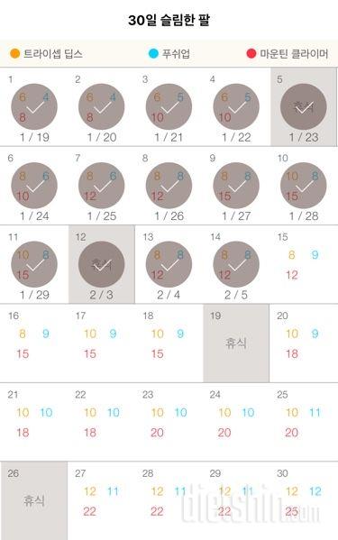 30일 슬림한 팔 14일차 성공!