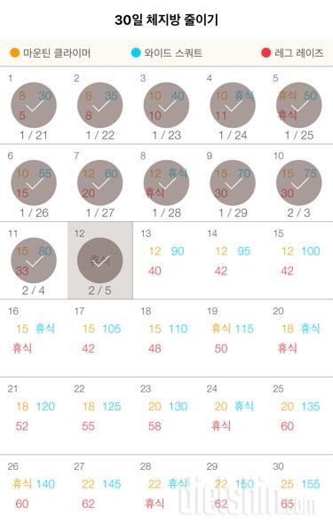 30일 체지방 줄이기 12일차 성공!