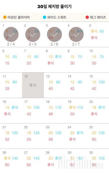 30일 체지방 줄이기 64일차 성공!