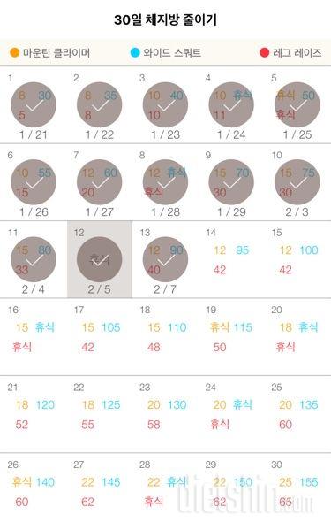 30일 체지방 줄이기 13일차 성공!