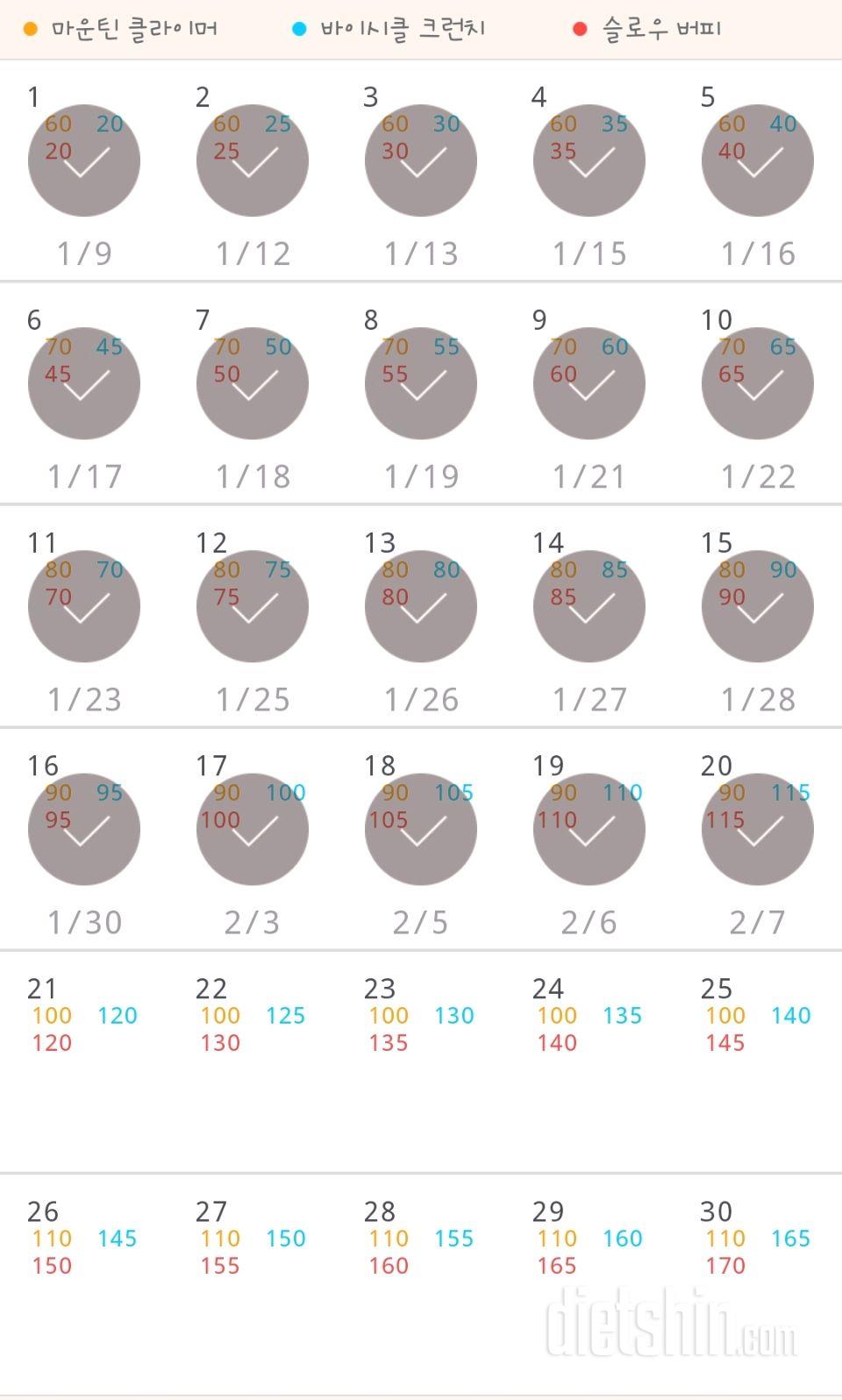 30일 유산소 운동 20일차 성공!