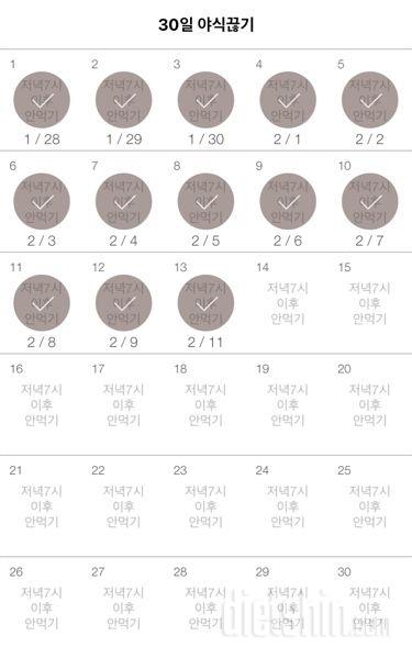 30일 야식끊기 43일차 성공!