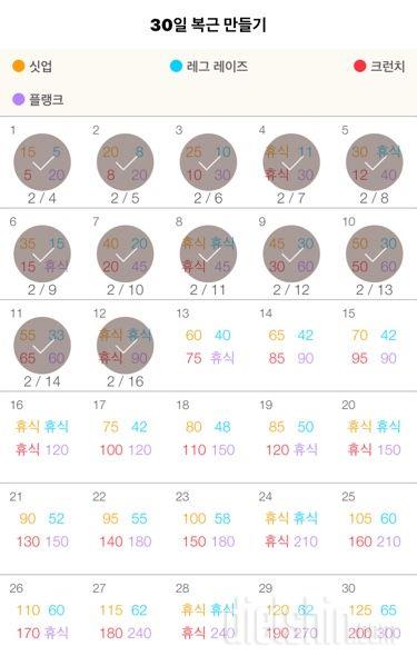 30일 복근 만들기 102일차 성공!