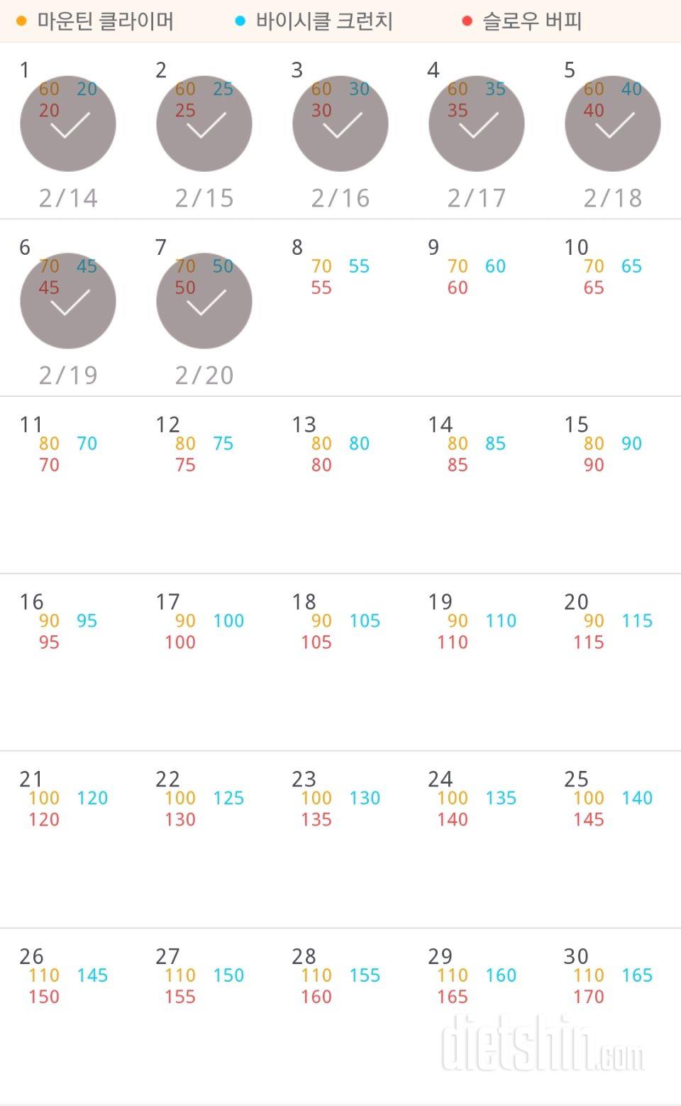 30일 유산소 운동 7일차 성공!