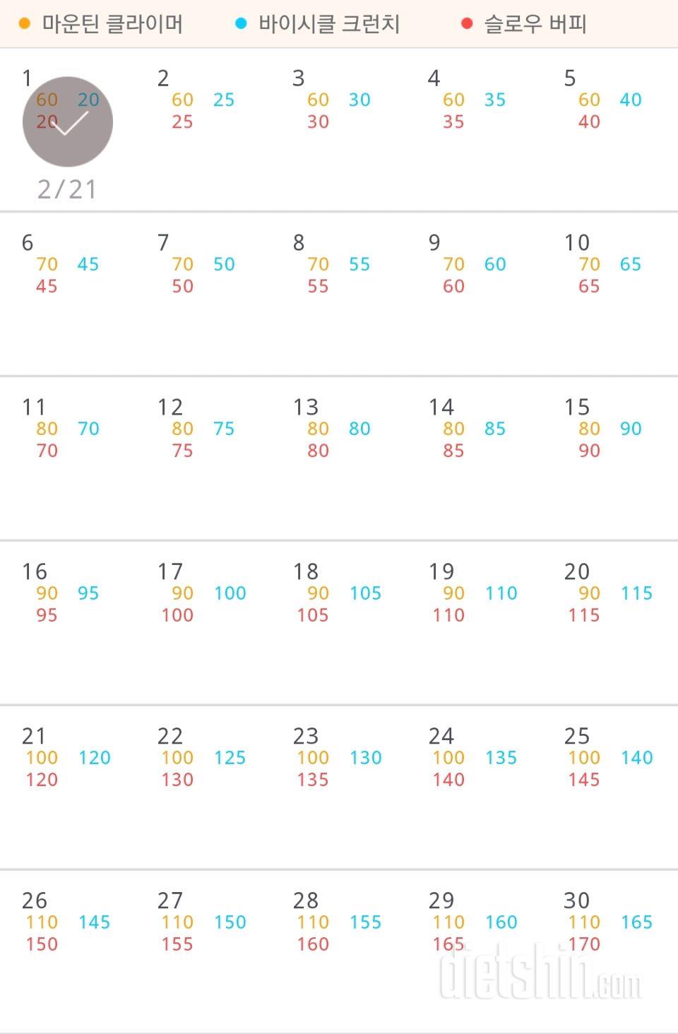 30일 유산소 운동 1일차 성공!