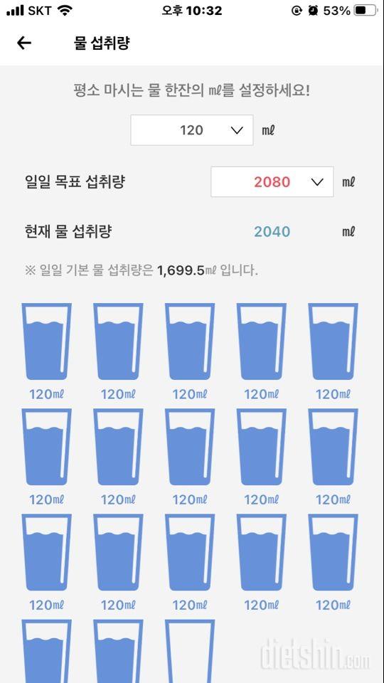 30일 하루 2L 물마시기 109일차 성공!