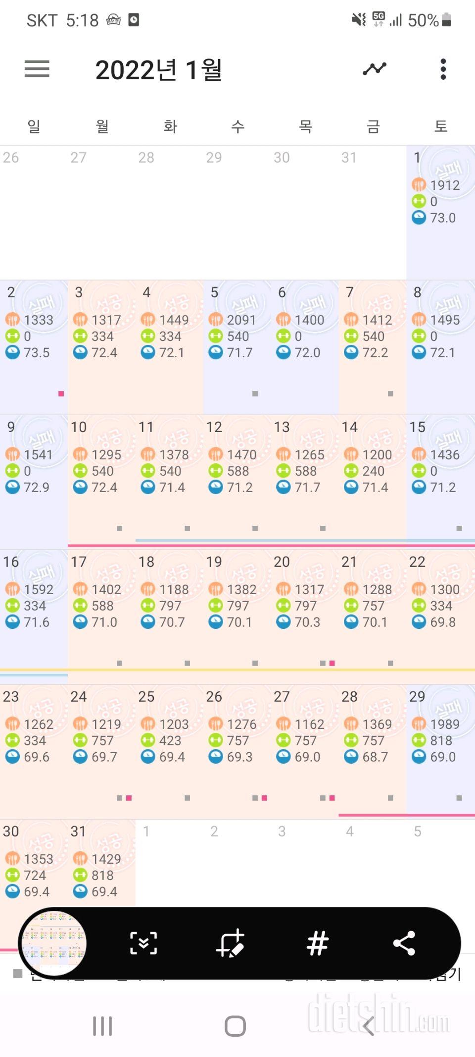 73킬로에서 66킬로 7킬로 감소^^목표는 60킬로♡