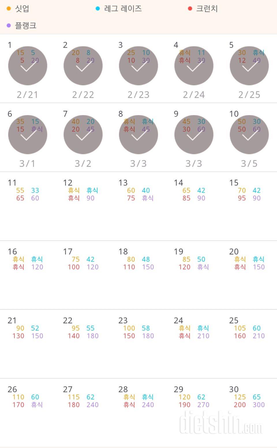 30일 복근 만들기 10일차 성공!