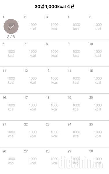 30일 1,000kcal 식단 31일차 성공!