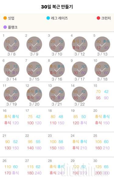 30일 복근 만들기 134일차 성공!