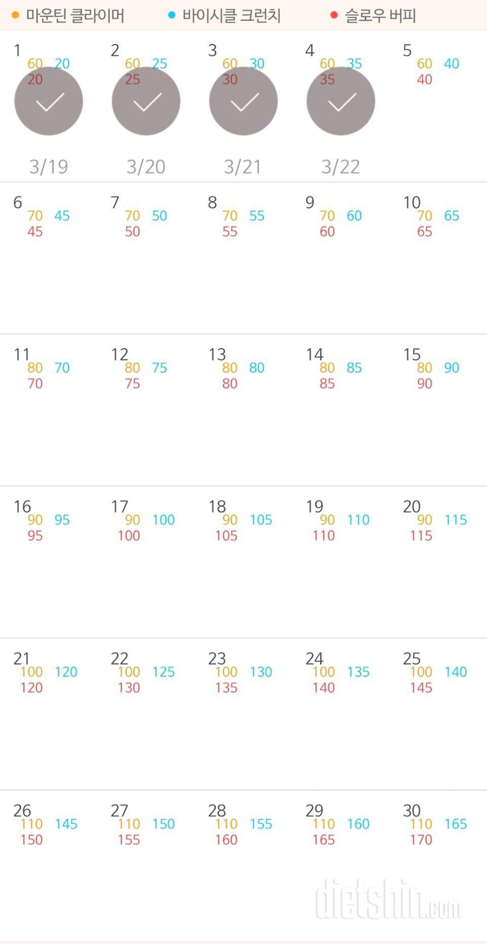 30일 유산소 운동 4일차 성공!