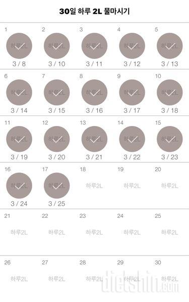 30일 하루 2L 물마시기 137일차 성공!