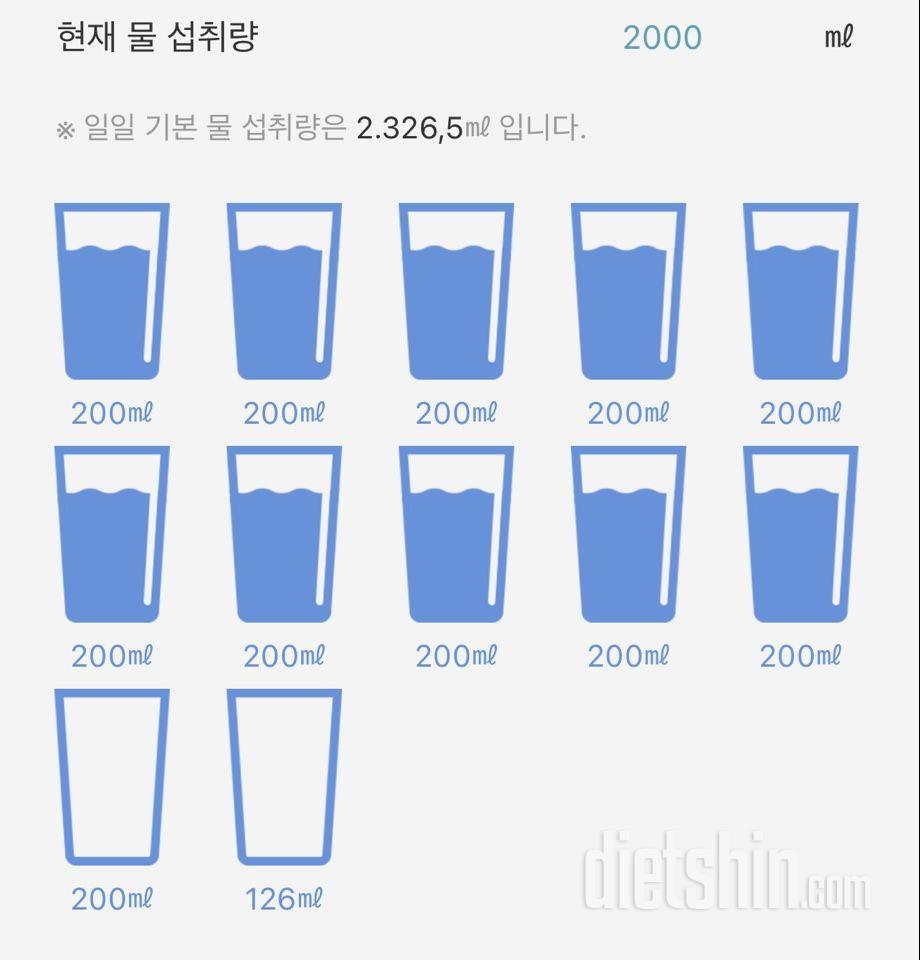 30일 하루 2L 물마시기 4일차 성공!