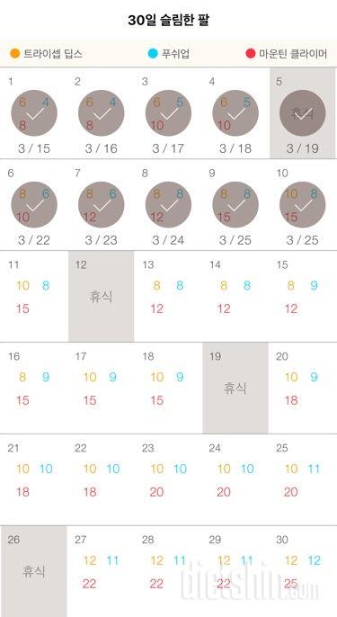 30일 슬림한 팔 10일차 성공!